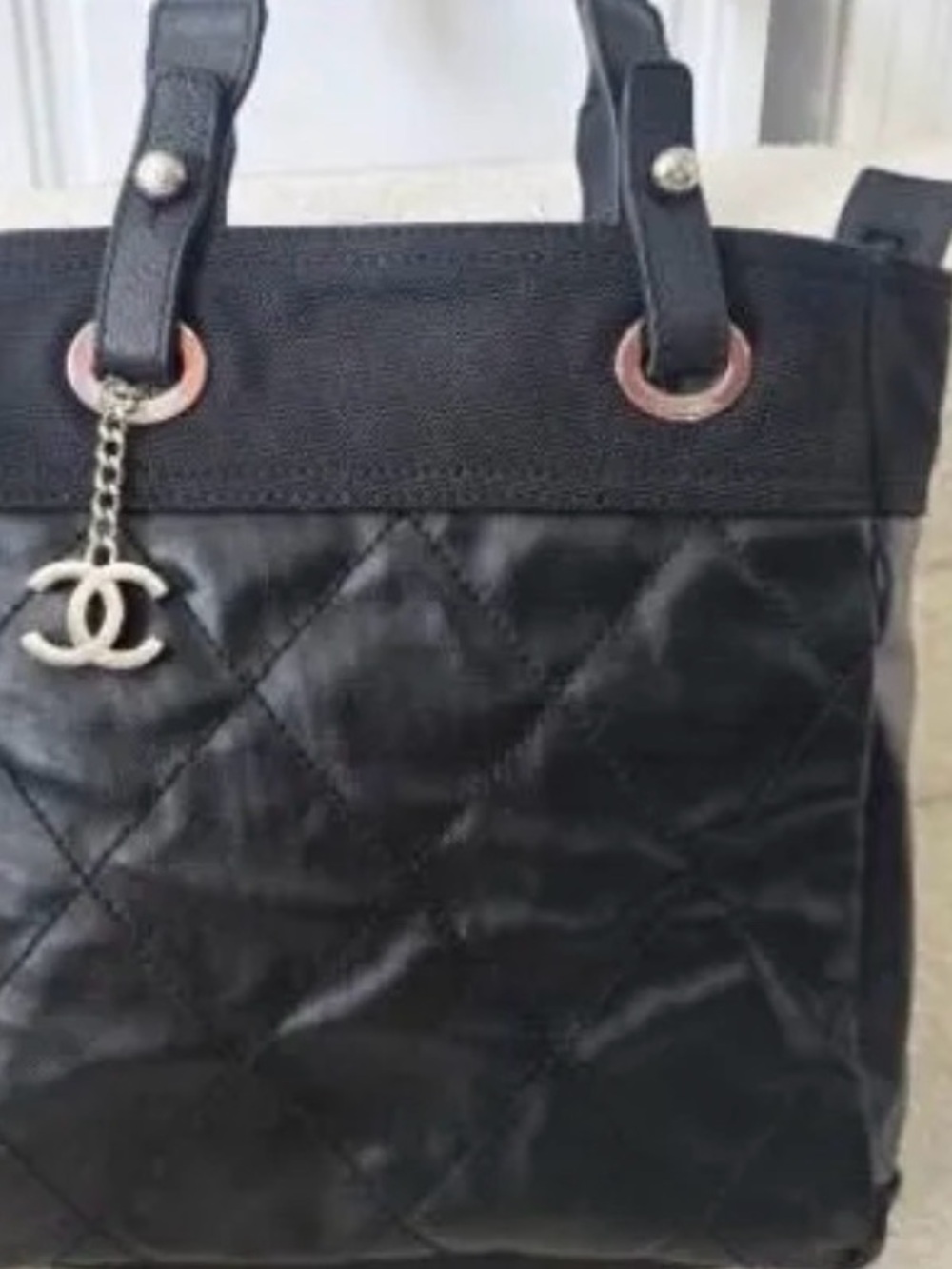 Chanel Black Coated Canvas Chanel Small Paris-Biarritz Tote Bag